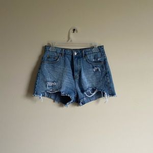 Ripped denim shorts